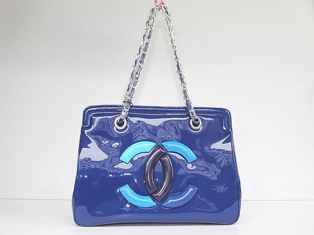 Replica Chanel Cruise Lipstick Patent Tote bag A47926 Blue On Sale
